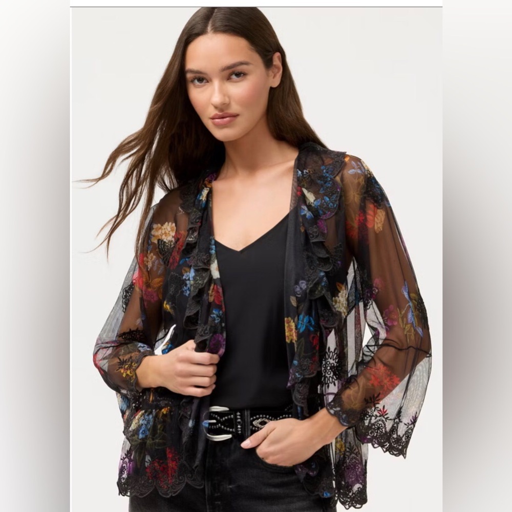 Johnny Was Natiuska Mesh Jacket Kahlani Size XS NWT